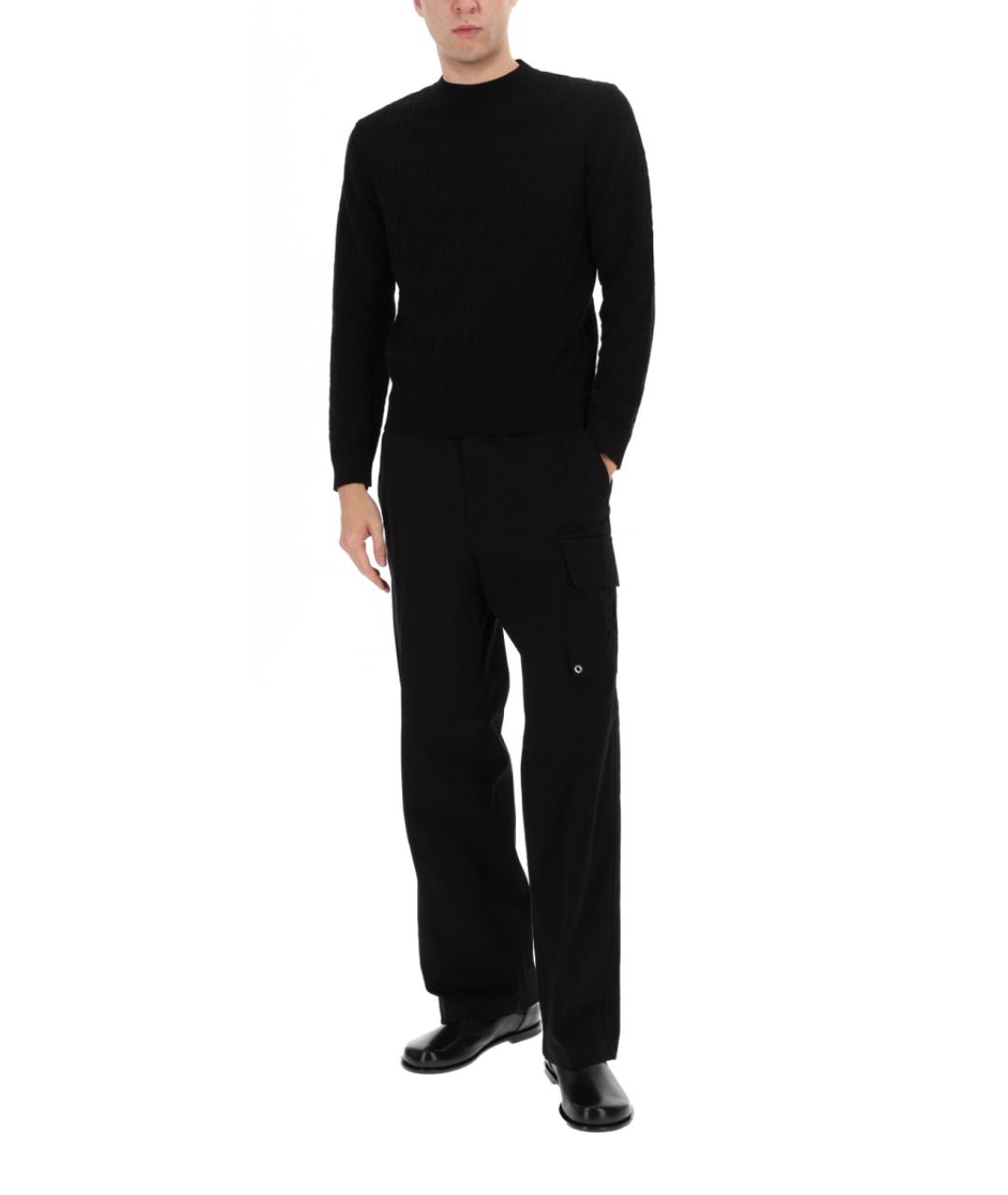 FENDI Черные хлопковые повседневные брюки, фото 3