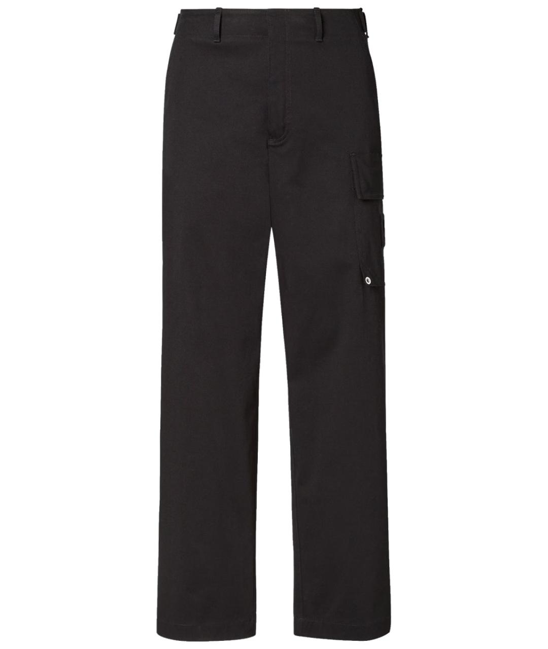 FENDI Черные хлопковые повседневные брюки, фото 1