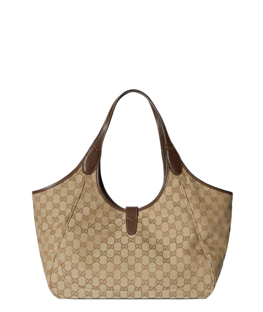 GUCCI Бежевая синтетическая сумка тоут, фото 2