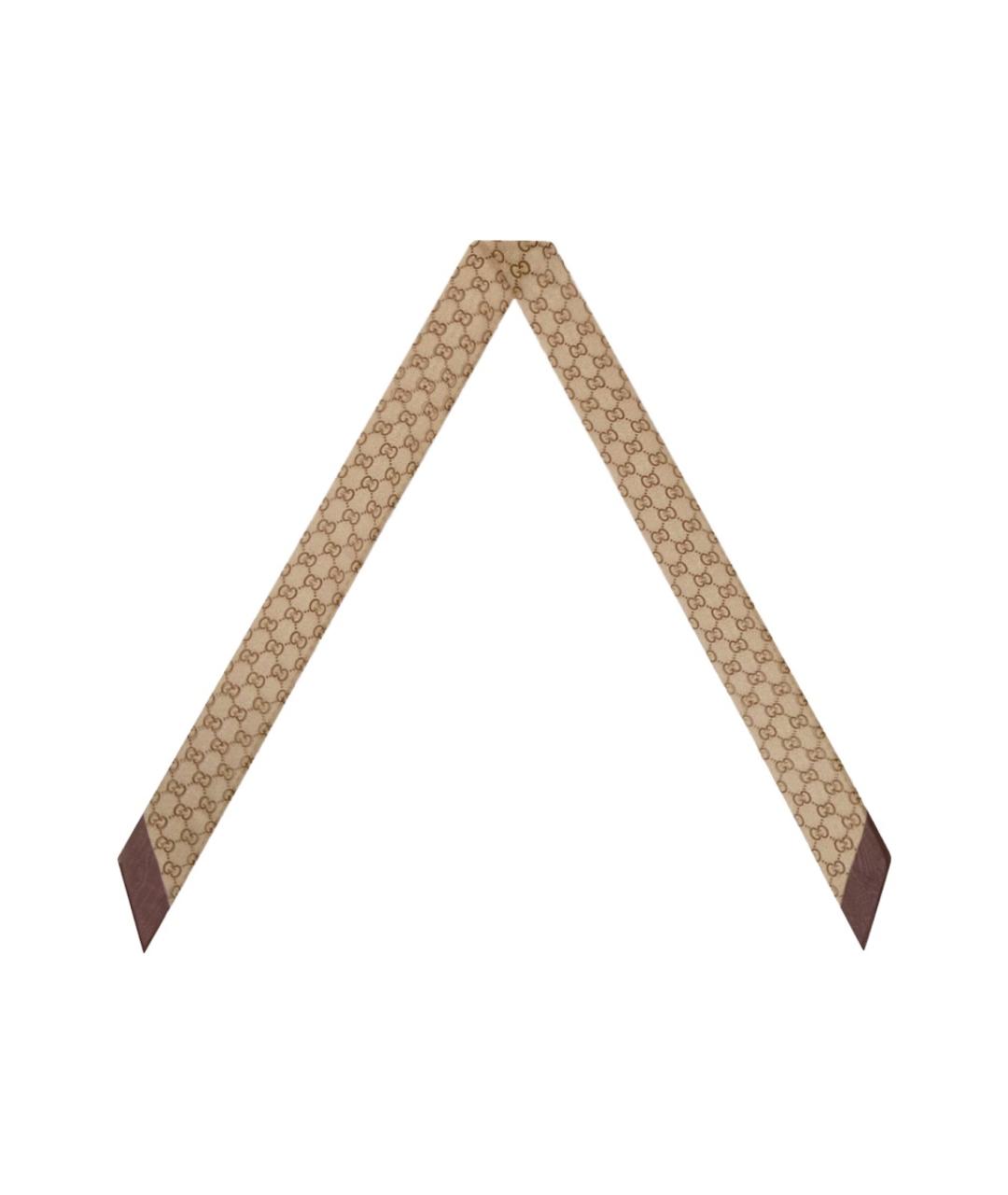 GUCCI Бежевый шарф, фото 2