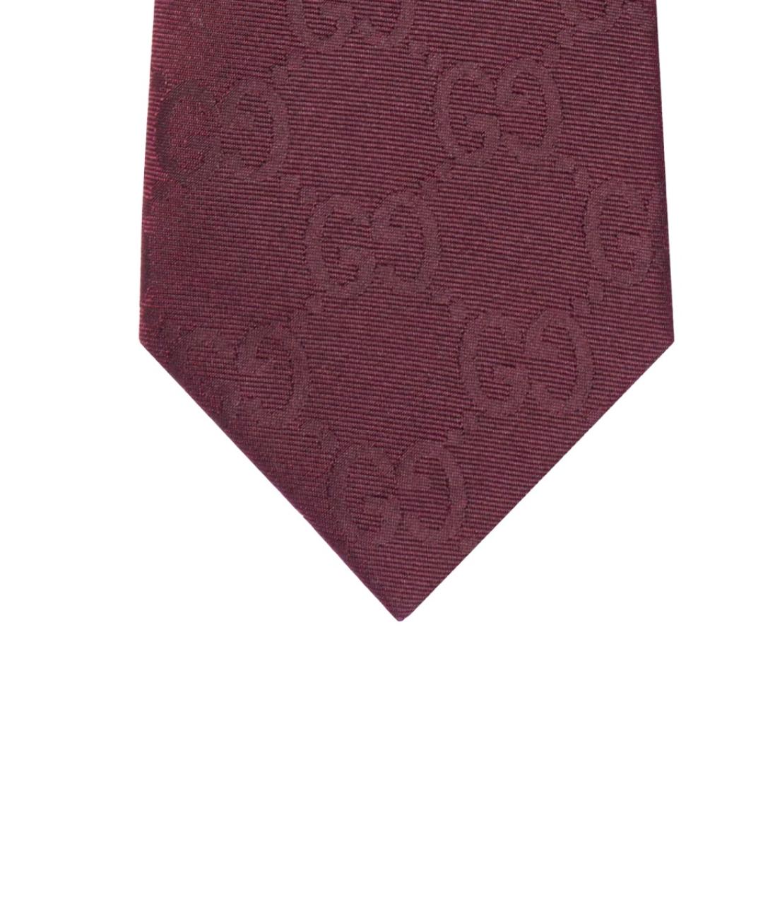 GUCCI Бордовый шелковый галстук, фото 2