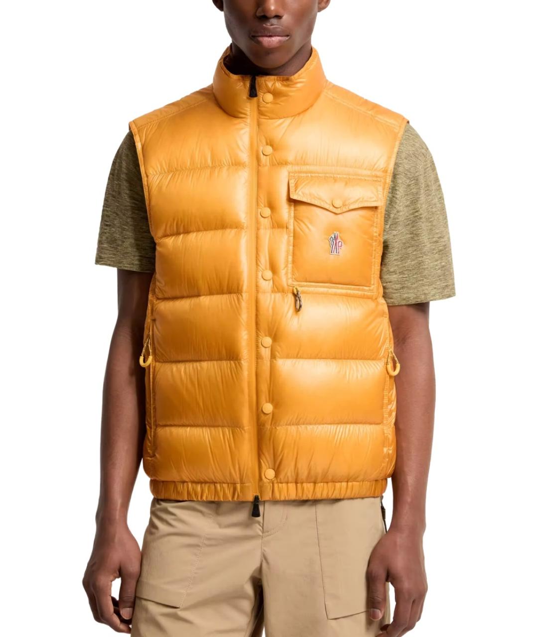 MONCLER GRENOBLE Желтый полиамидовый жилет, фото 3