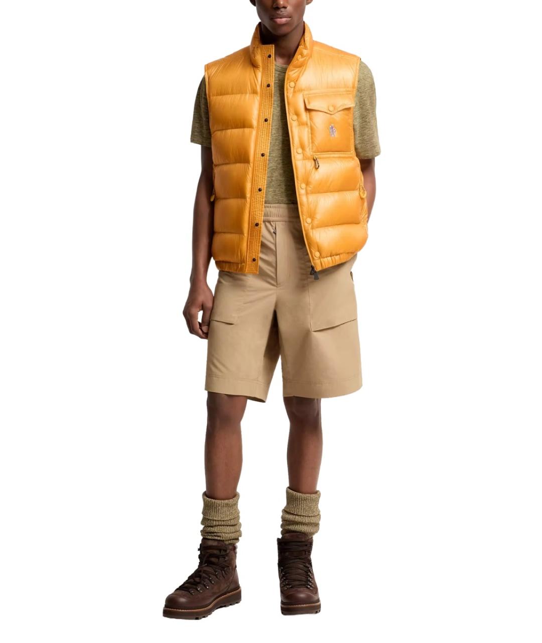 MONCLER GRENOBLE Желтый полиамидовый жилет, фото 2