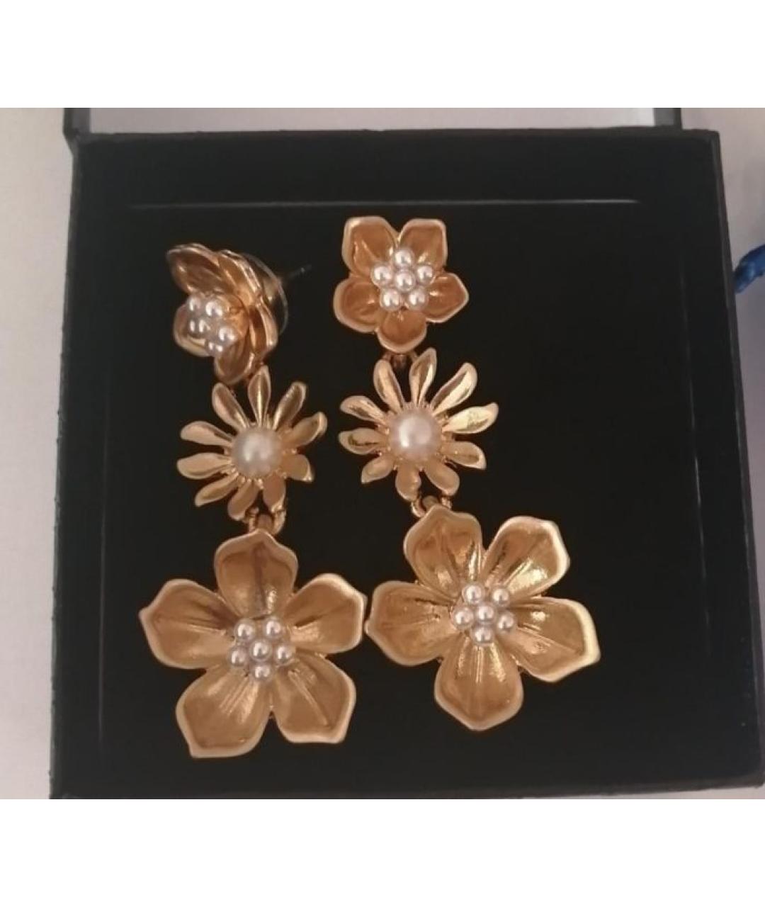 OSCAR DE LA RENTA Золотые позолоченные серьги, фото 3