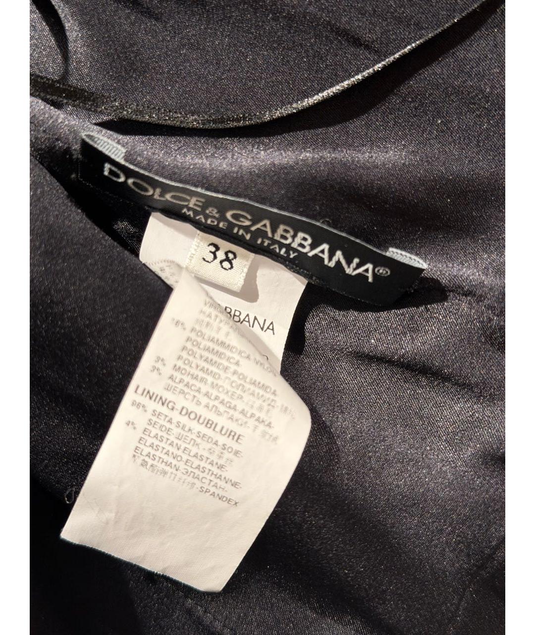 DOLCE&GABBANA Черное шерстяное повседневное платье, фото 4