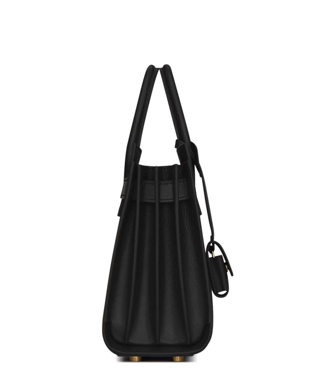 SAINT LAURENT Черная кожаная сумка через плечо, фото 4