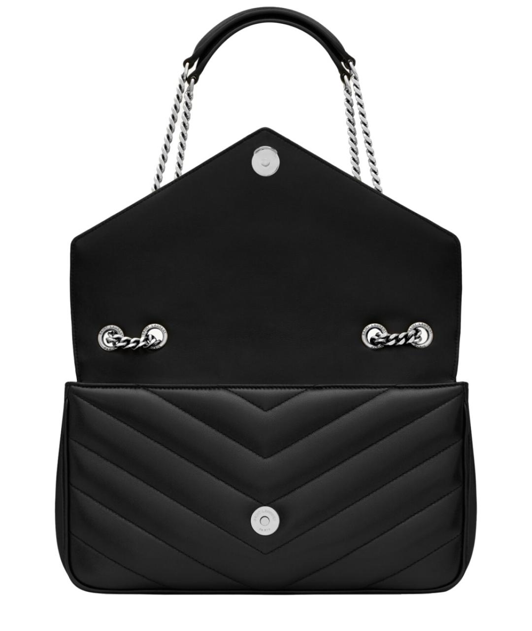 SAINT LAURENT Черная кожаная сумка через плечо, фото 3