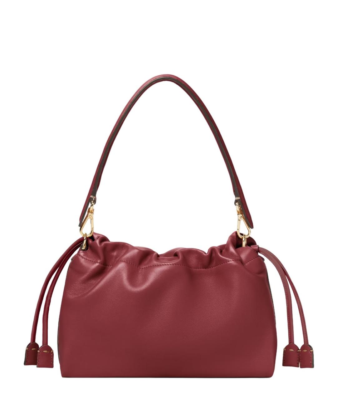 FENDI Бордовая кожаная сумка через плечо, фото 2