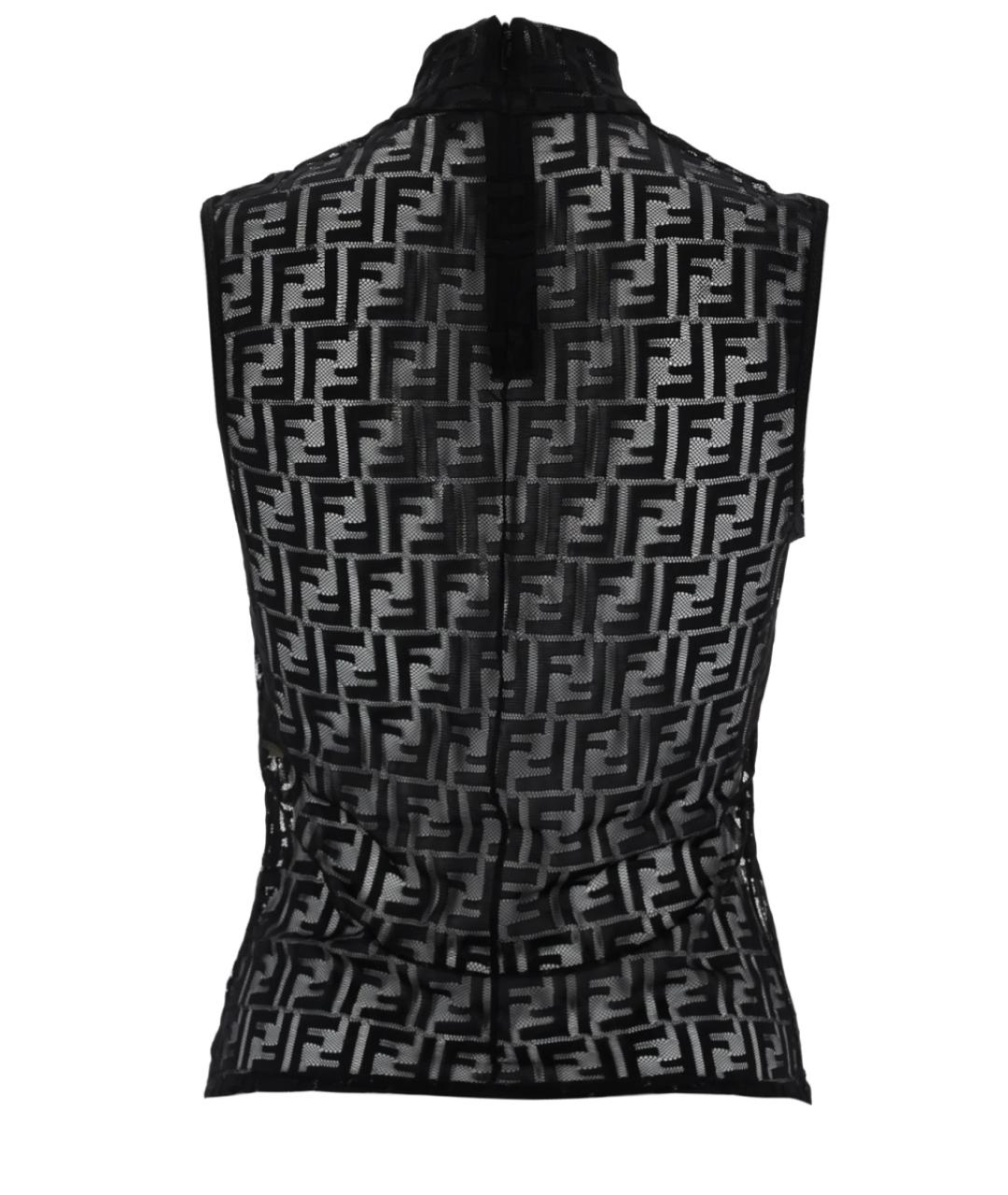 FENDI Черная полиамидовая блузы, фото 2