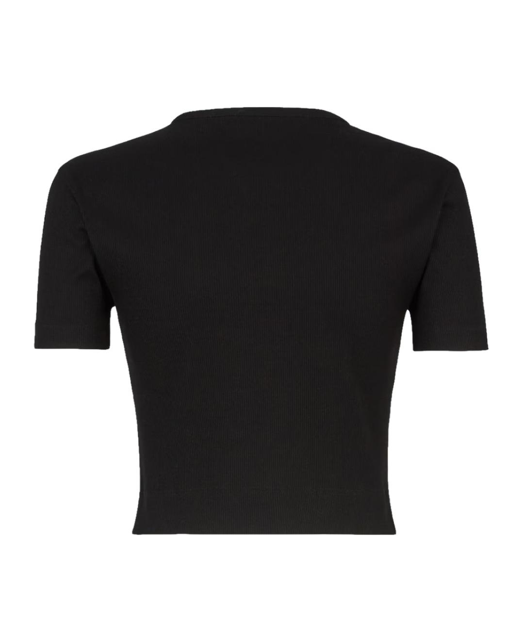 FENDI Черная хлопковая футболка, фото 2