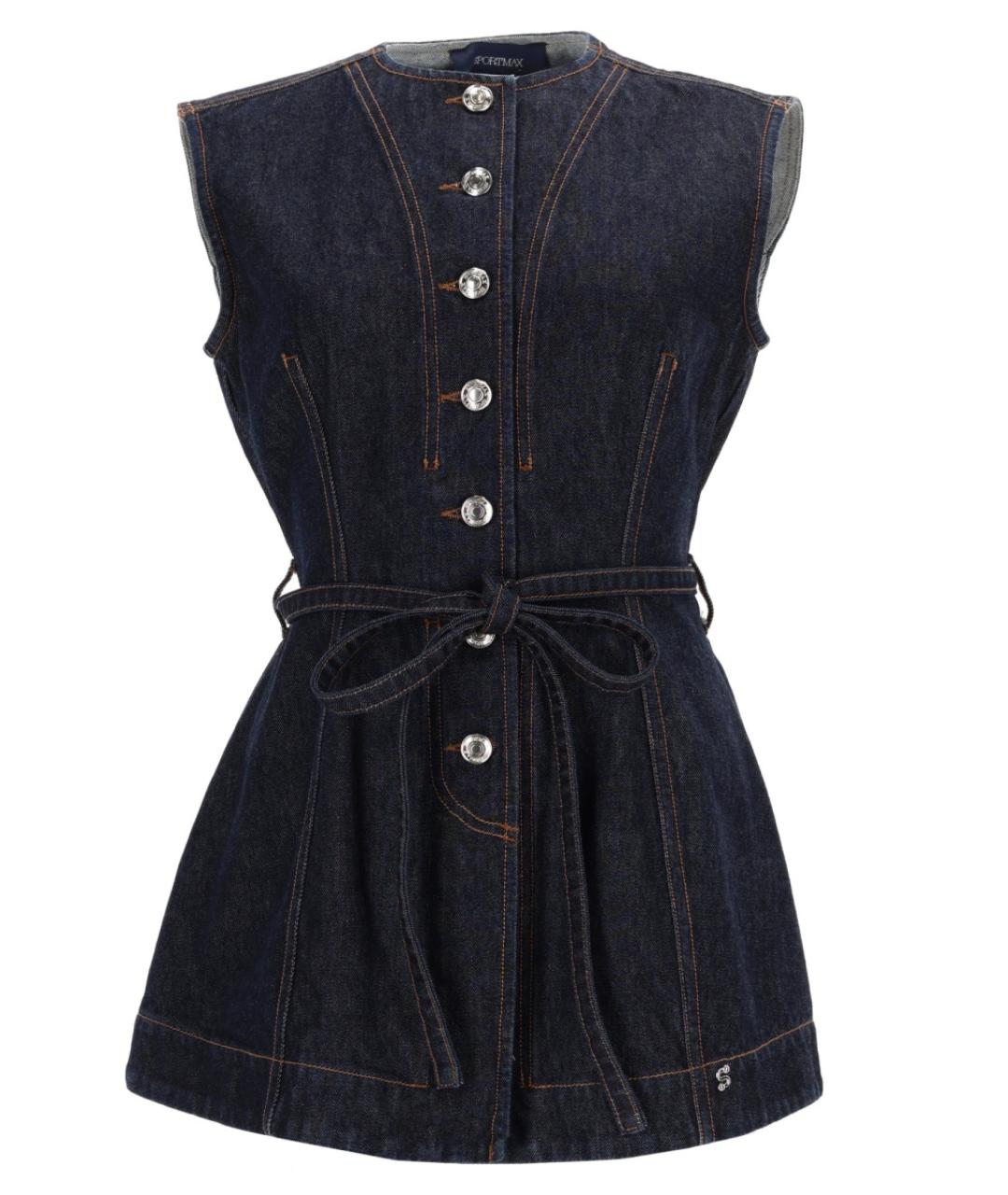 SPORTMAX Синяя хлопковая блузы, фото 1