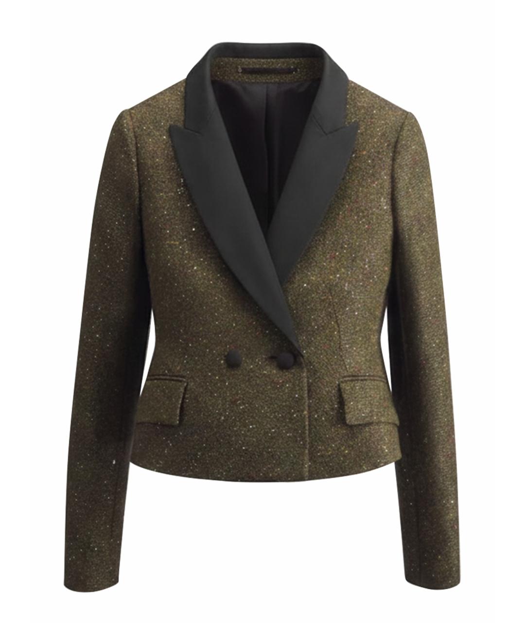 CHRISTIAN DIOR Хаки твидовый жакет/пиджак, фото 1