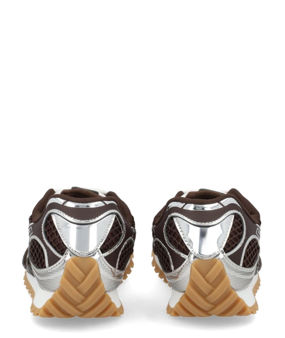 BOTTEGA VENETA Коричневые синтетические низкие кроссовки / кеды, фото 4