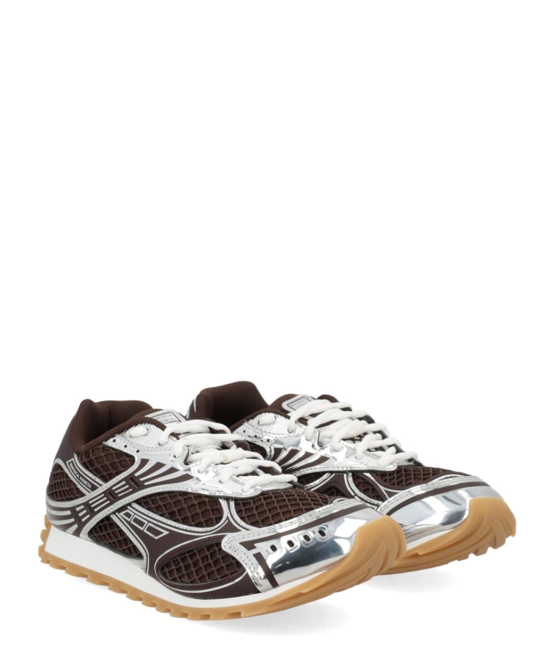 BOTTEGA VENETA Коричневые синтетические низкие кроссовки / кеды, фото 2