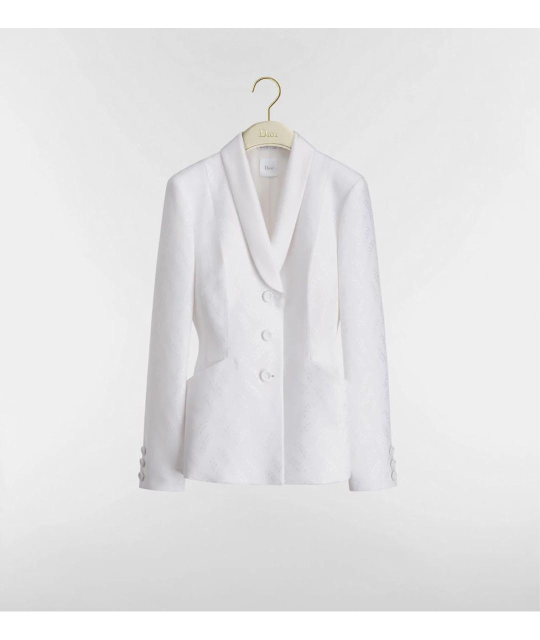 CHRISTIAN DIOR Белый шерстяной жакет/пиджак, фото 4