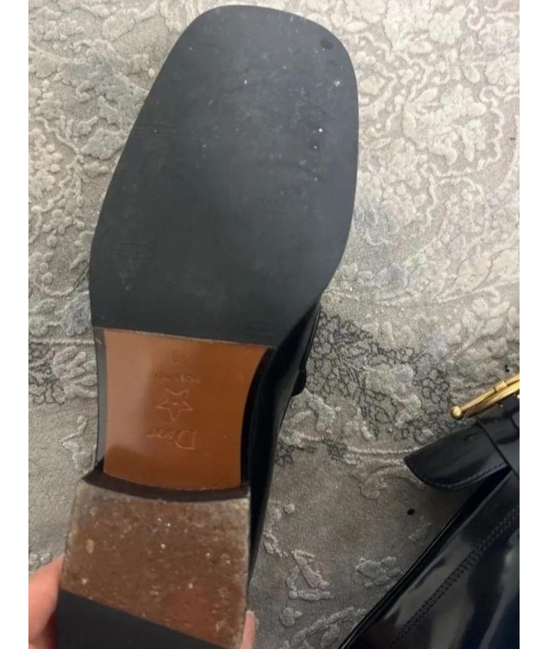 CHRISTIAN DIOR Черные лоферы из лакированной кожи, фото 4