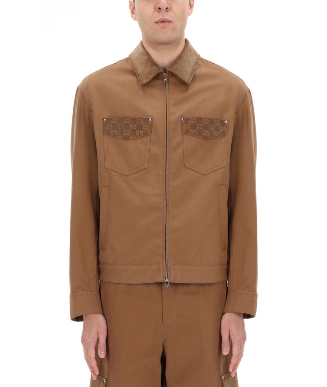 GUCCI Бежевая хлопковая куртка, фото 4