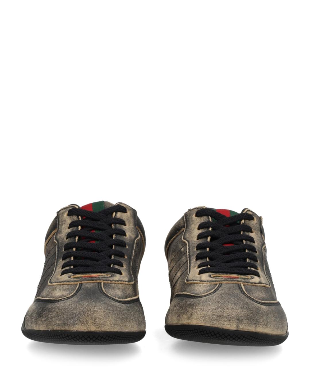 GUCCI Черные кожаные кроссовки, фото 3