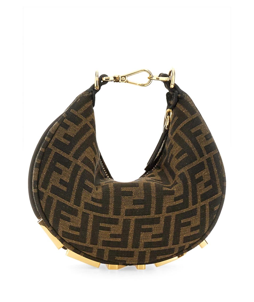 FENDI Коричневая синтетическая сумка через плечо, фото 2