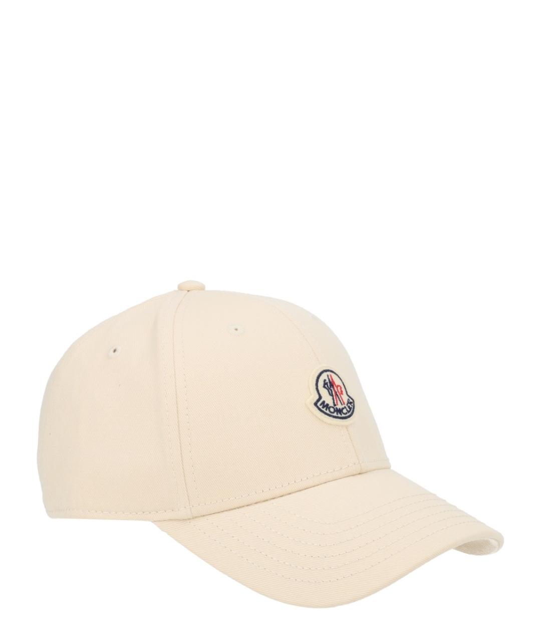 MONCLER Бежевая хлопковая кепка, фото 3