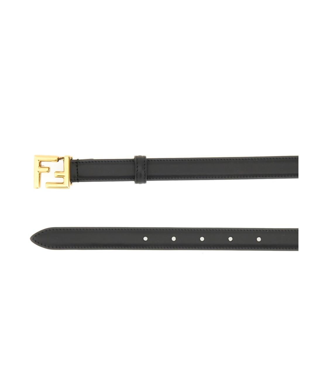 FENDI Черный кожаный ремень, фото 2