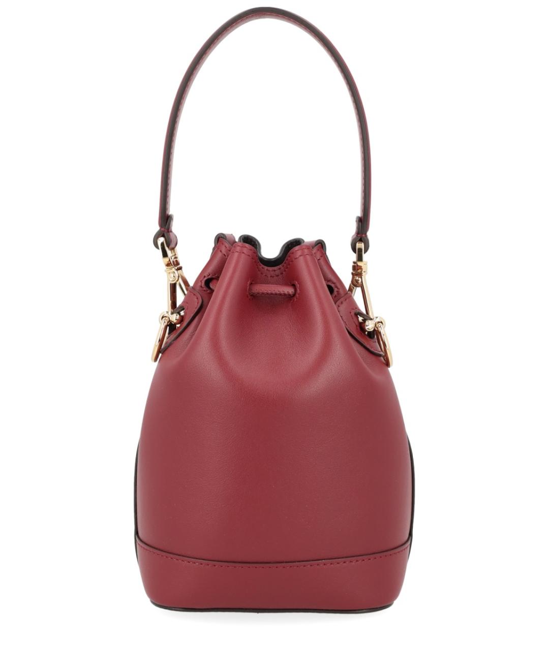 FENDI Бордовая кожаная сумка тоут, фото 2