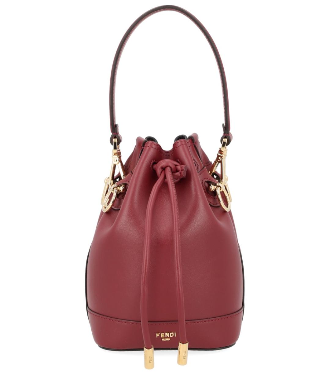 FENDI Бордовая кожаная сумка тоут, фото 1