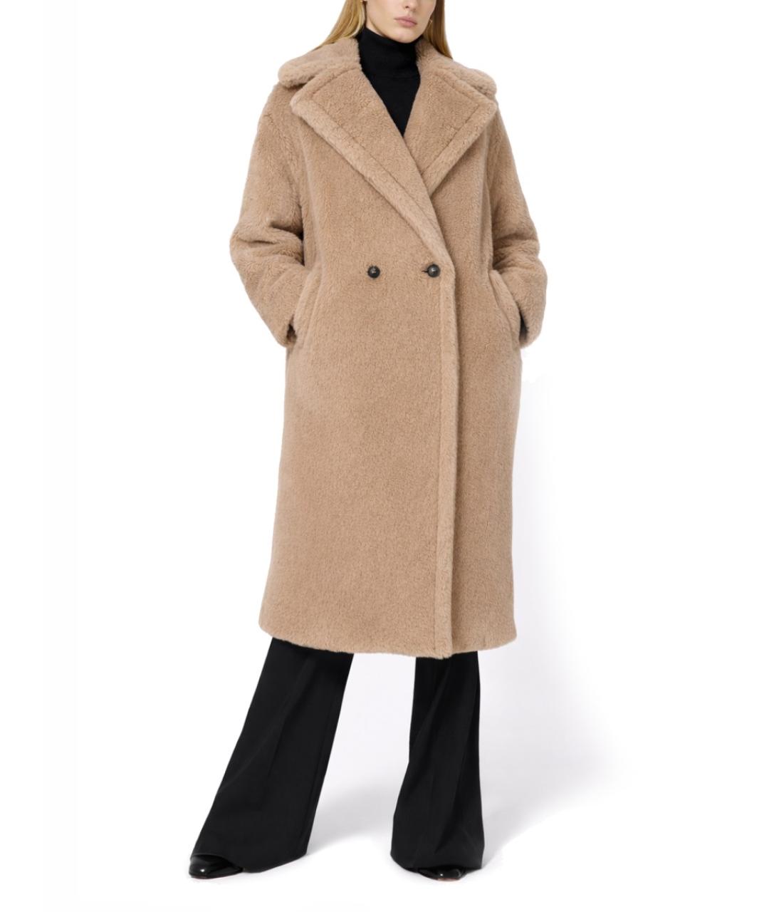 MAX MARA Бежевая шерстяная шуба, фото 2