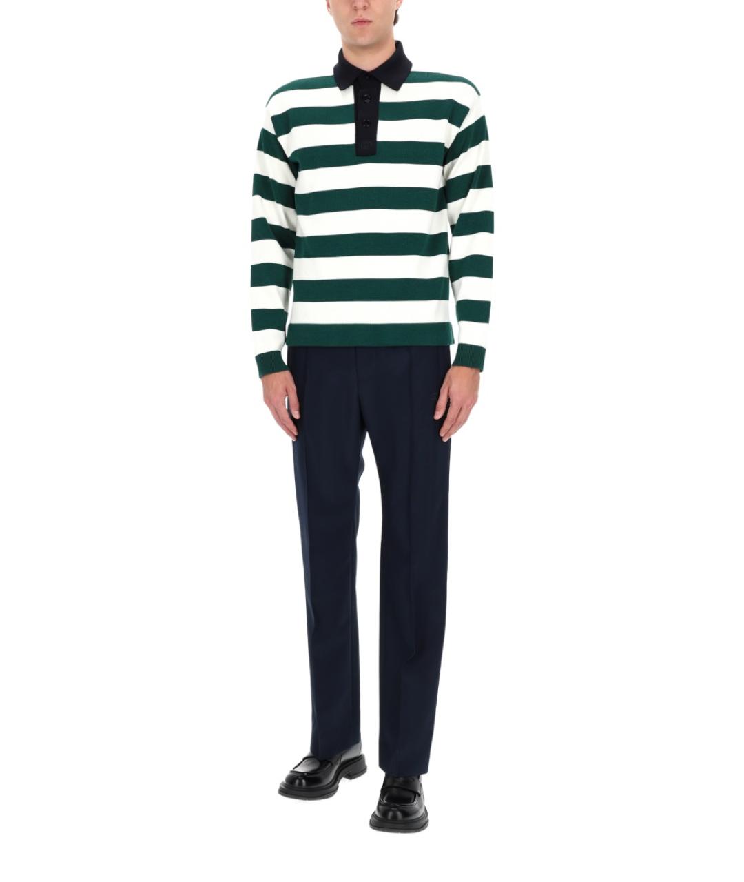 GUCCI Зеленые хлопковое поло с длинным рукавом, фото 3