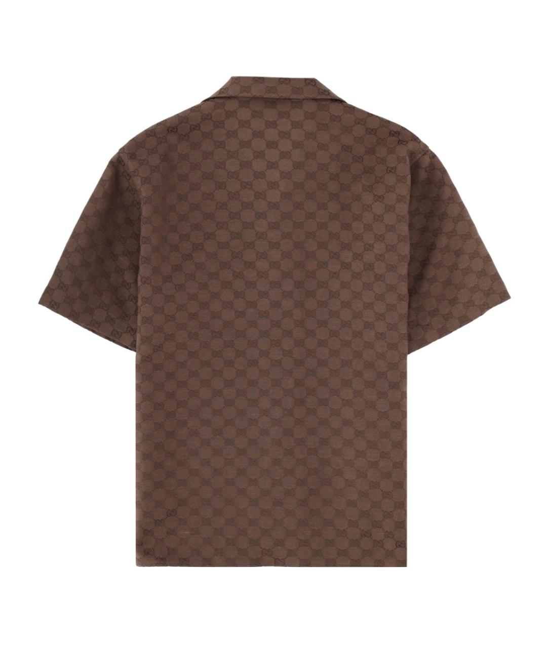 GUCCI Коричневая льняная кэжуал рубашка, фото 2