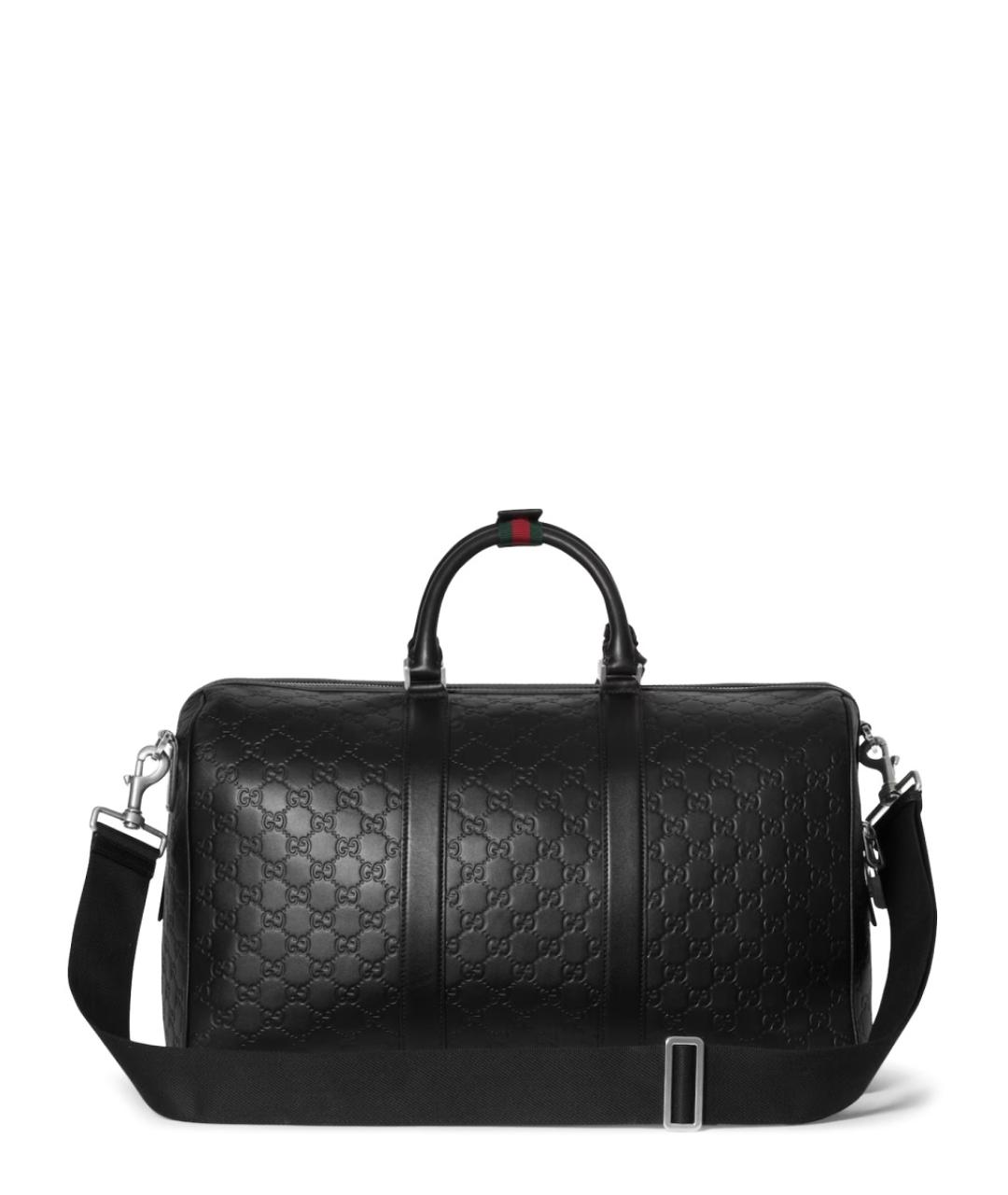 GUCCI Черная кожаная дорожная/спортивная сумка, фото 3