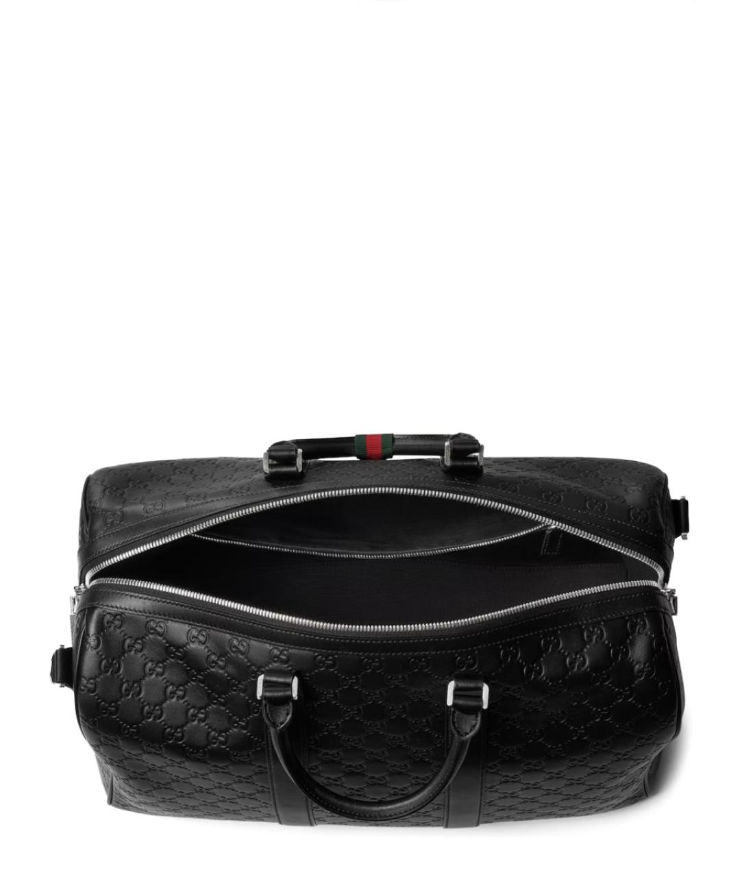 GUCCI Черная кожаная дорожная/спортивная сумка, фото 4