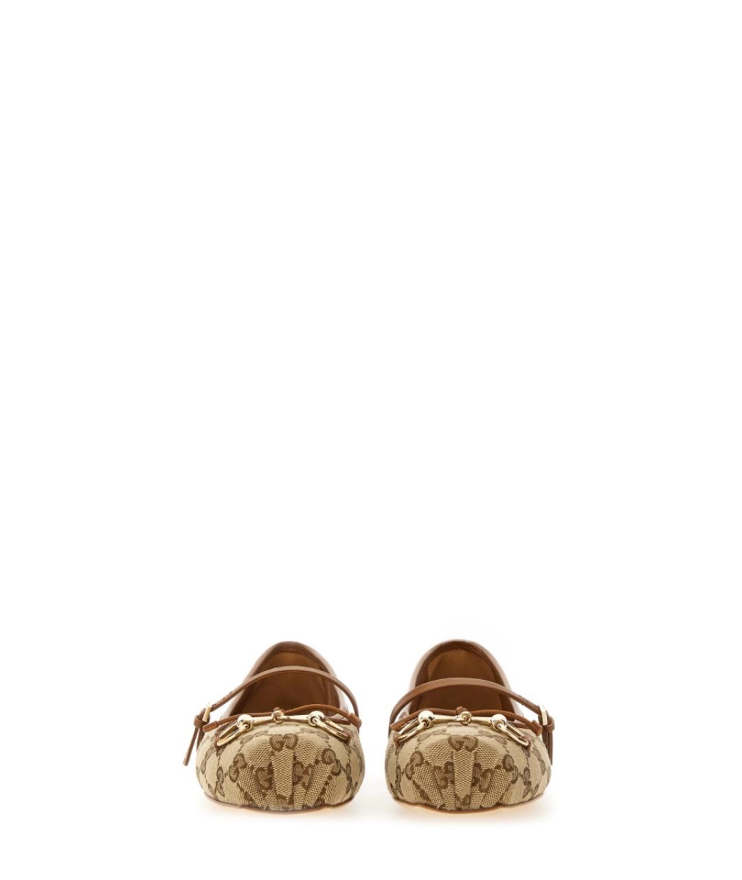 GUCCI Бежевые синтетические балетки, фото 4