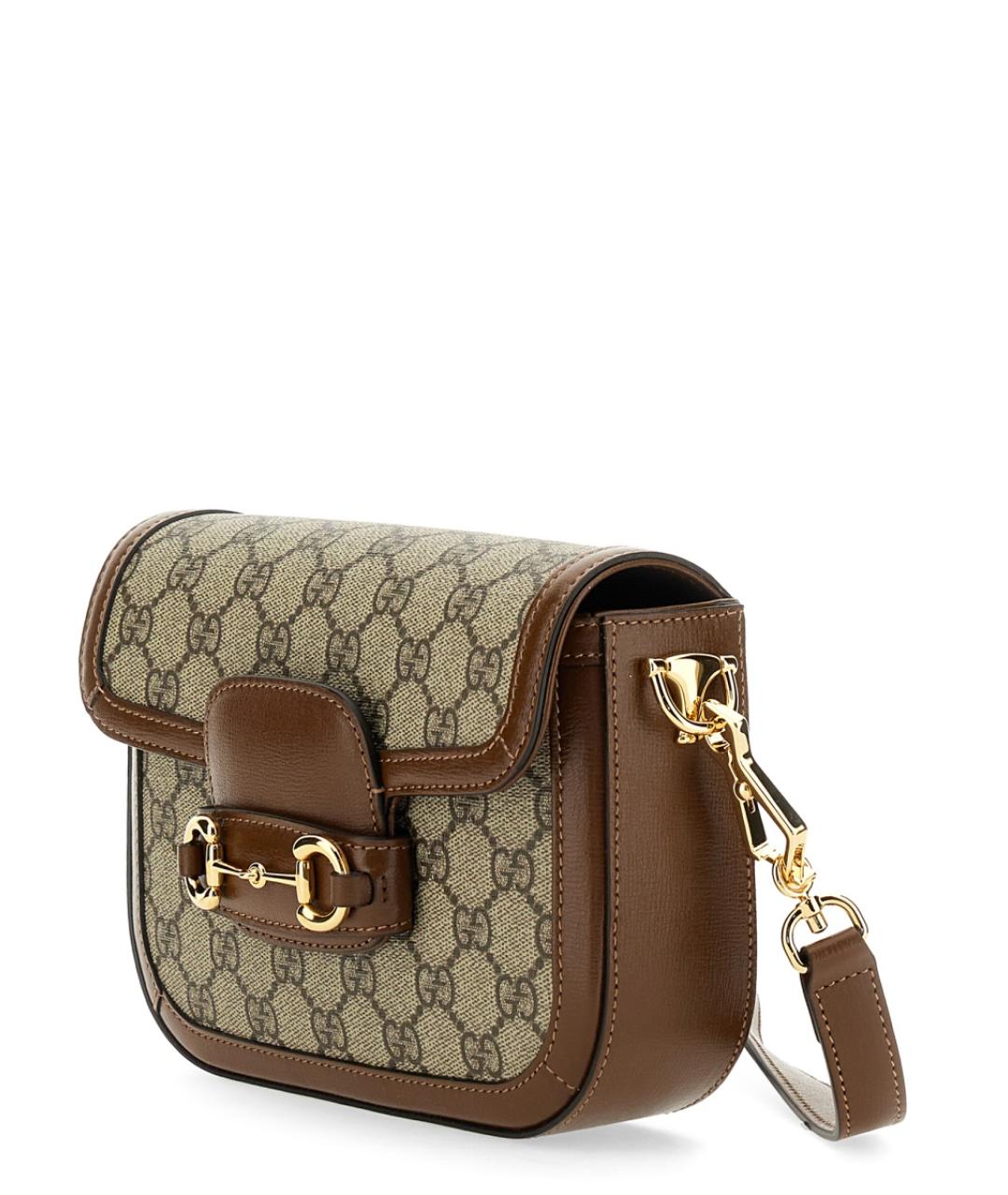 GUCCI Коричневая сумка через плечо из искусственной кожи, фото 2