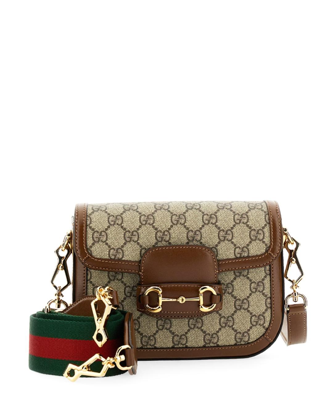 GUCCI Коричневая сумка через плечо из искусственной кожи, фото 3