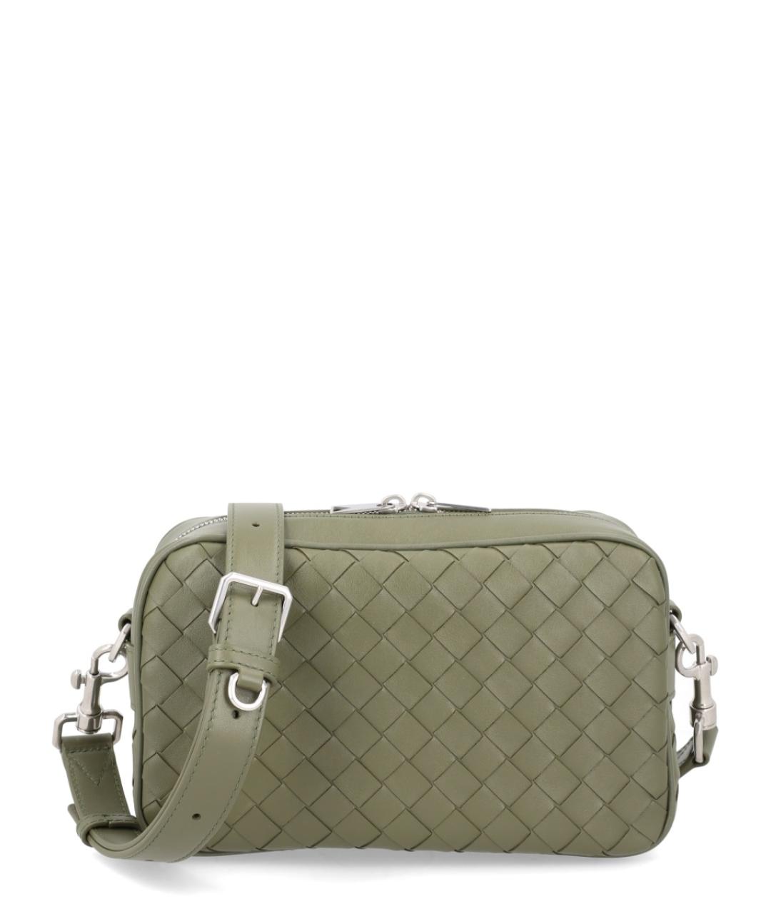 BOTTEGA VENETA Зеленая кожаная сумка на плечо, фото 1