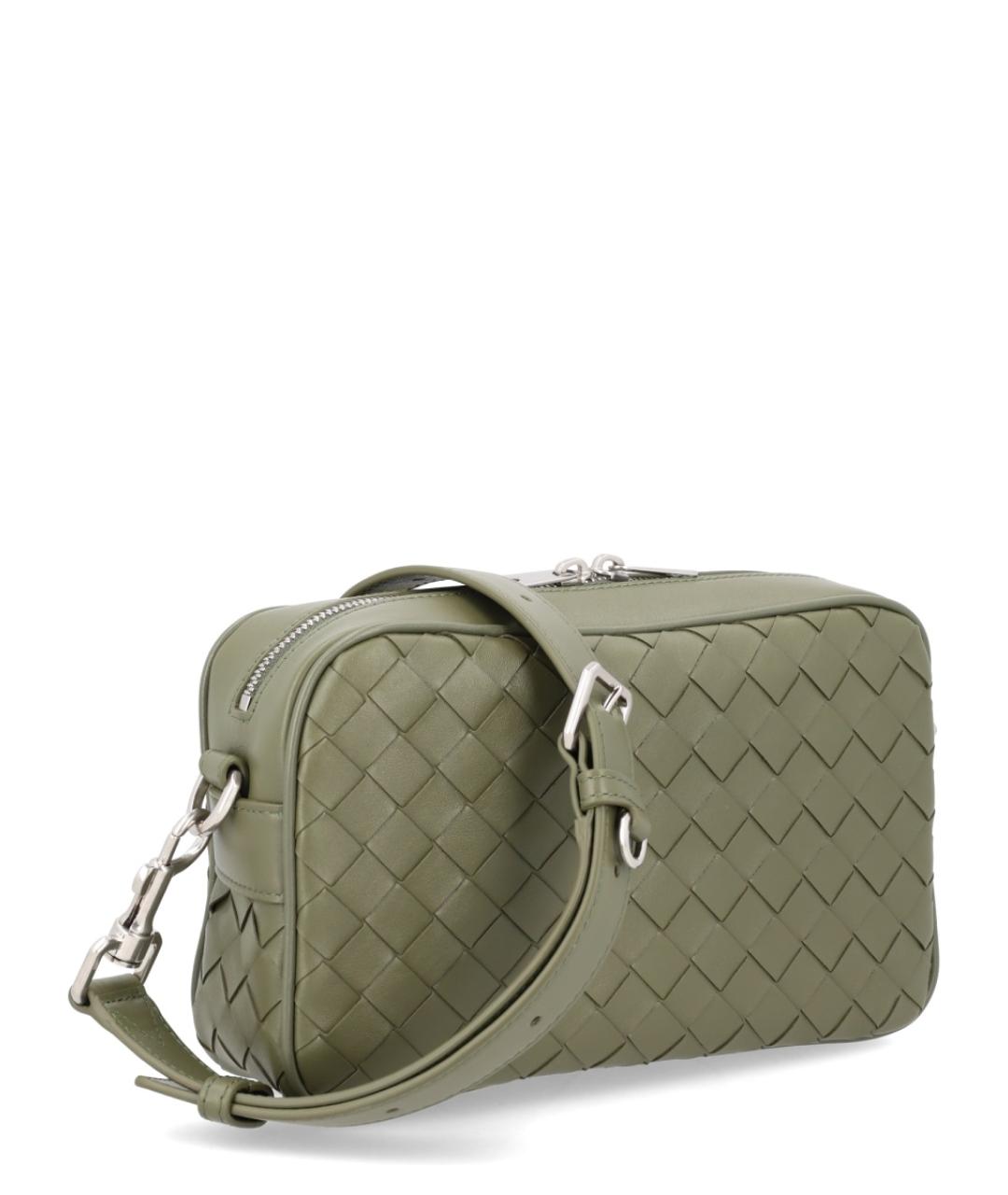 BOTTEGA VENETA Зеленая кожаная сумка на плечо, фото 2