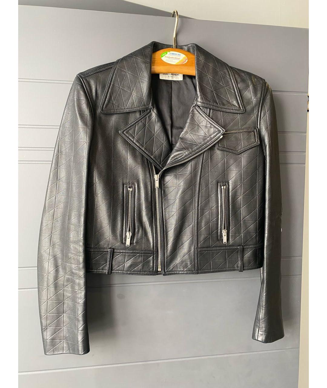 SAINT LAURENT Черная кожаная куртка, фото 2