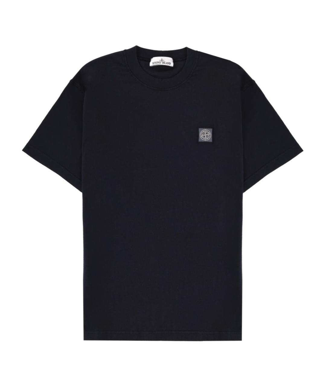 STONE ISLAND Синяя хлопковая футболка, фото 1