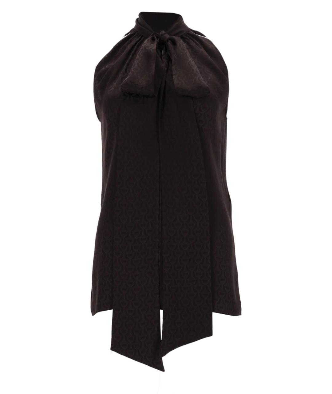 GUCCI Коричневая шелковая блузы, фото 1