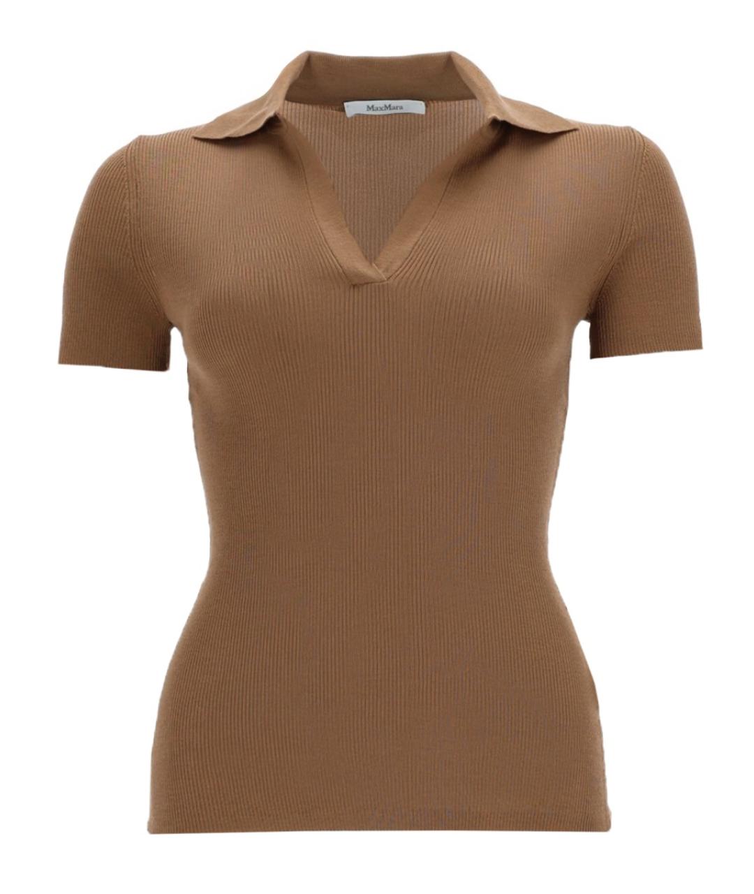 MAX MARA Бежевая шерстяная футболка, фото 1