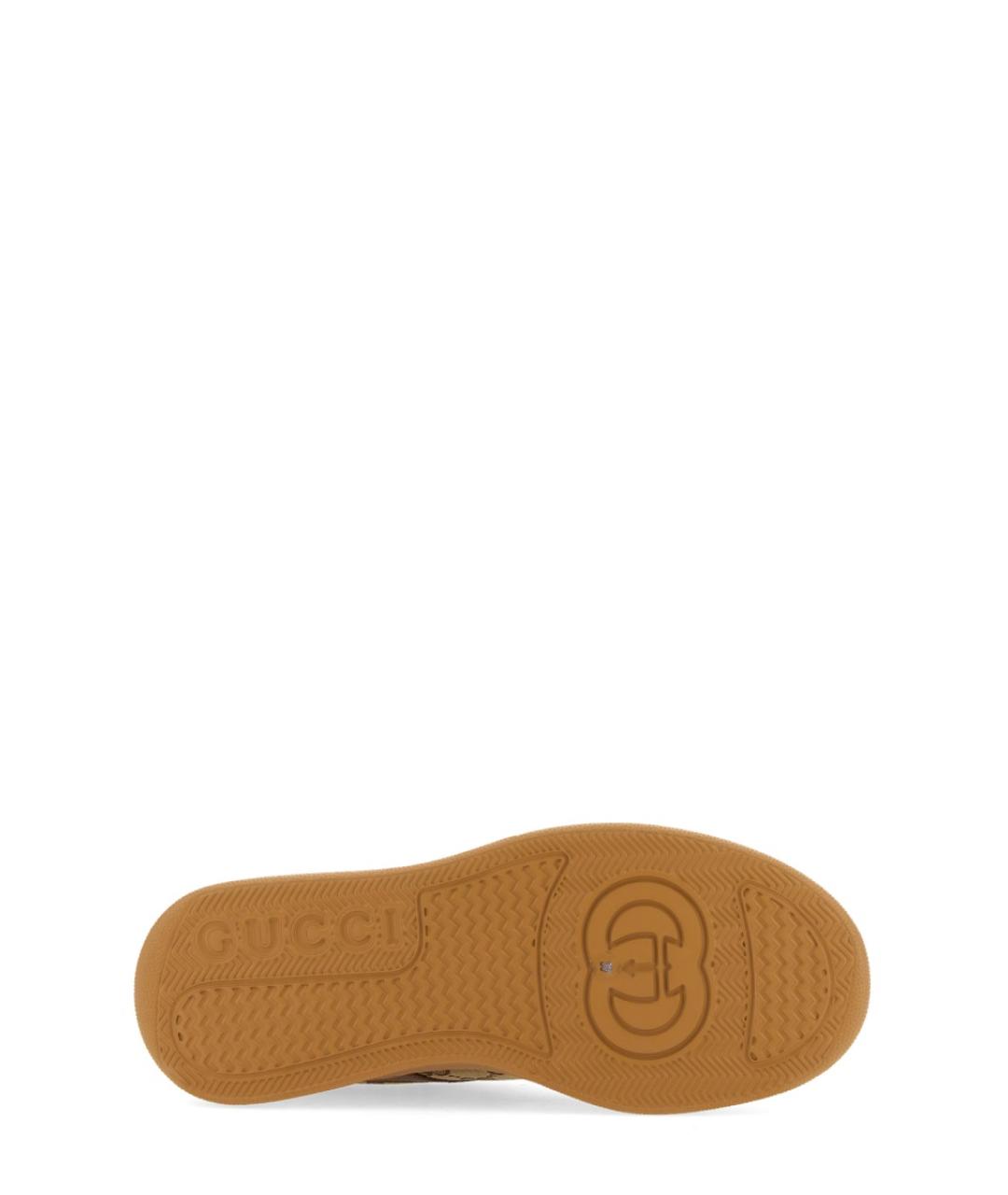 GUCCI Бежевые кожаные кеды, фото 5