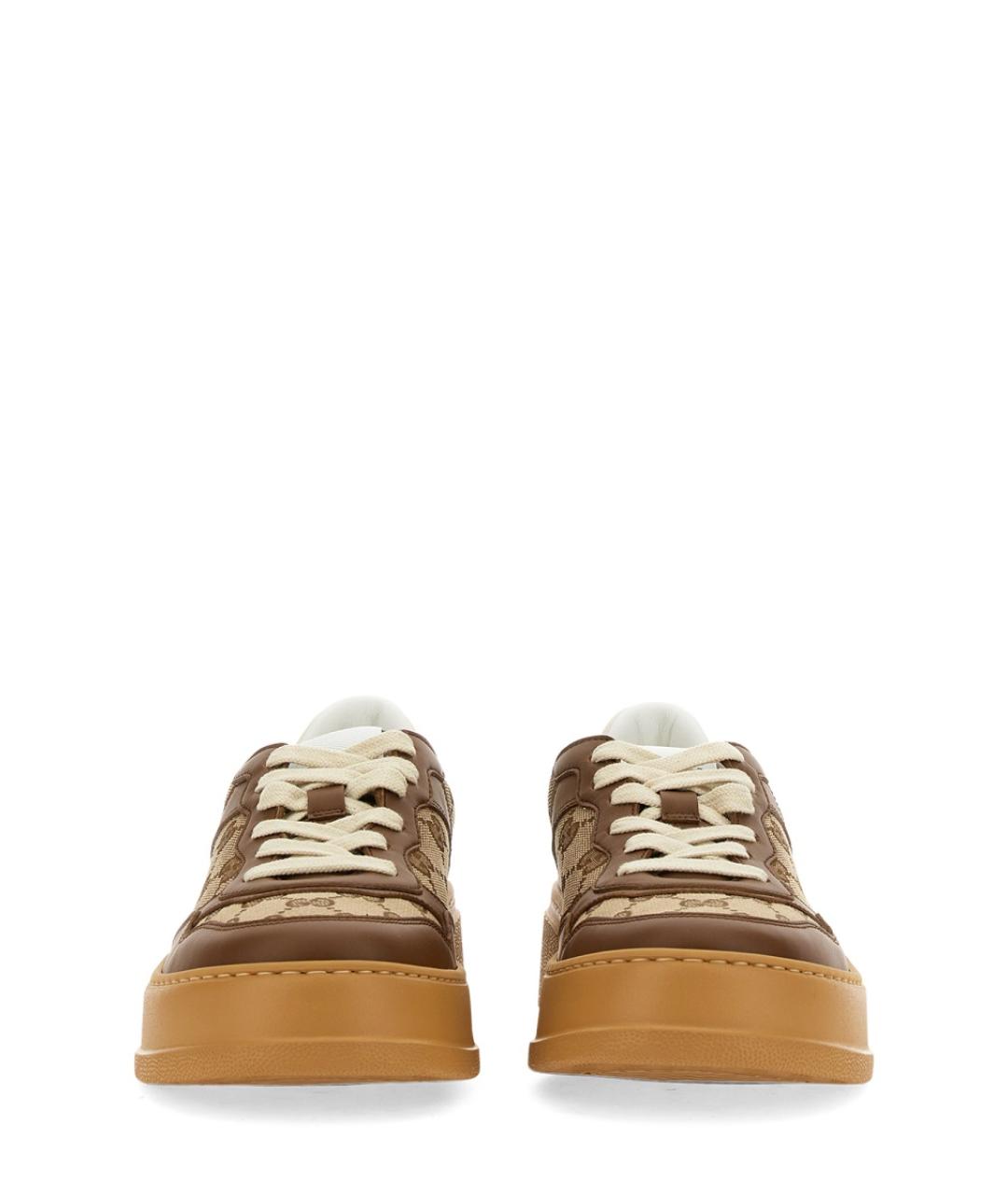 GUCCI Бежевые кожаные кеды, фото 4