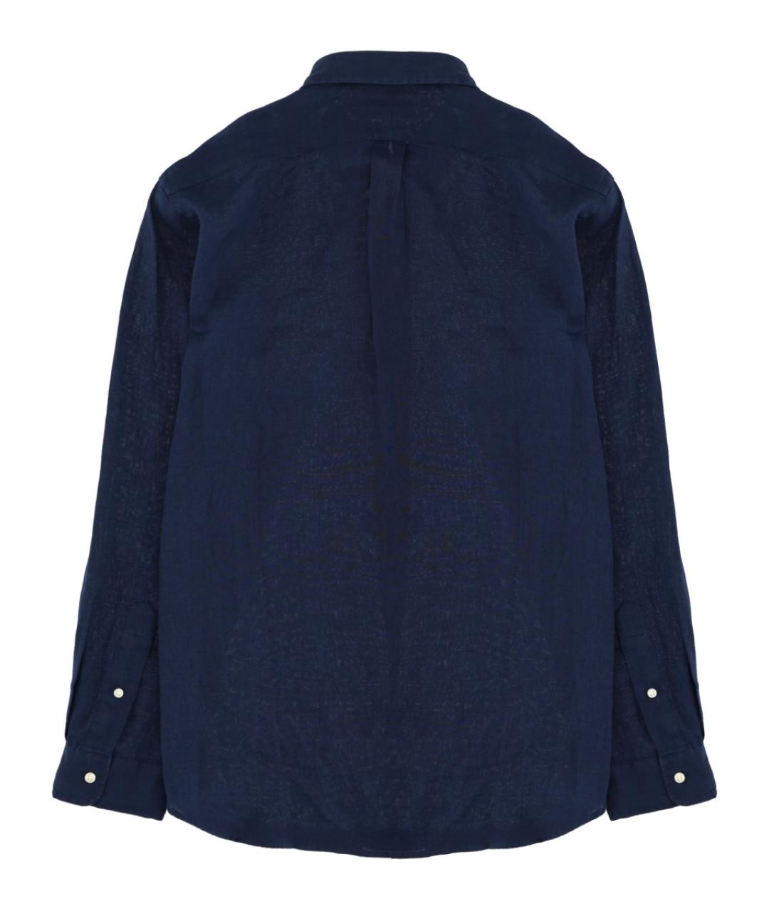 POLO RALPH LAUREN Синяя льняная кэжуал рубашка, фото 2