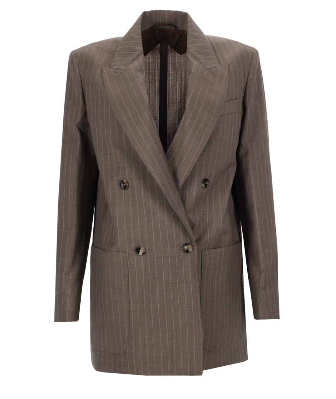 MAX MARA Коричневый шерстяной жакет/пиджак, фото 1