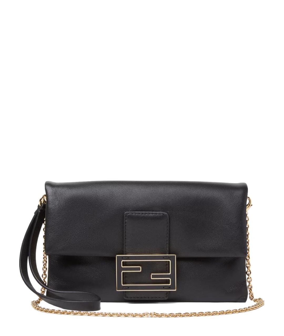 FENDI Черная кожаная сумка через плечо, фото 1