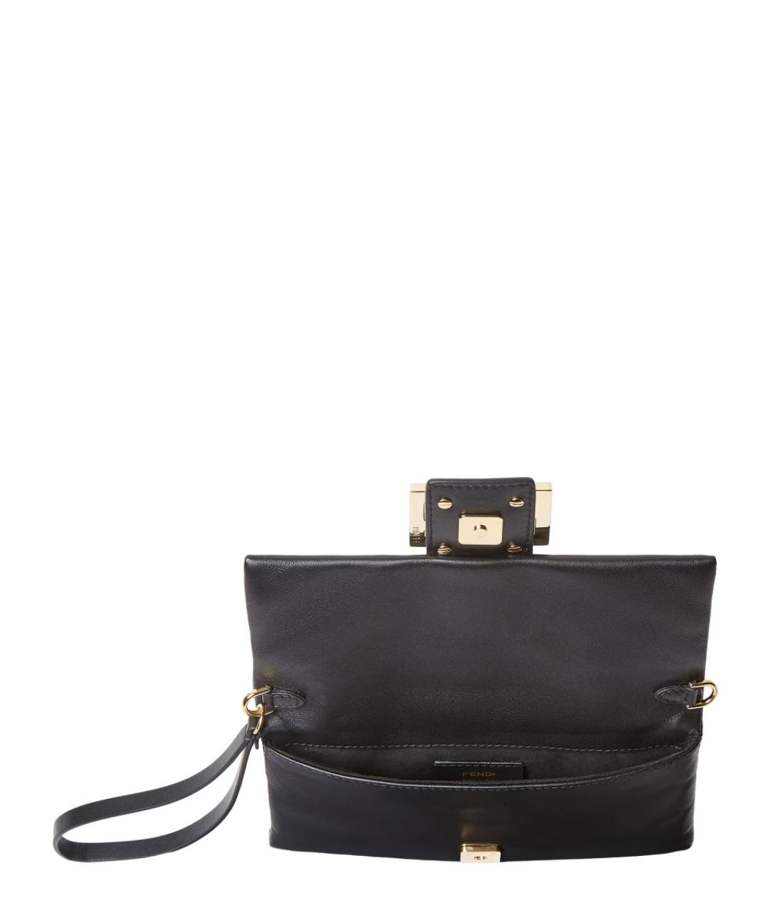 FENDI Черная кожаная сумка через плечо, фото 4