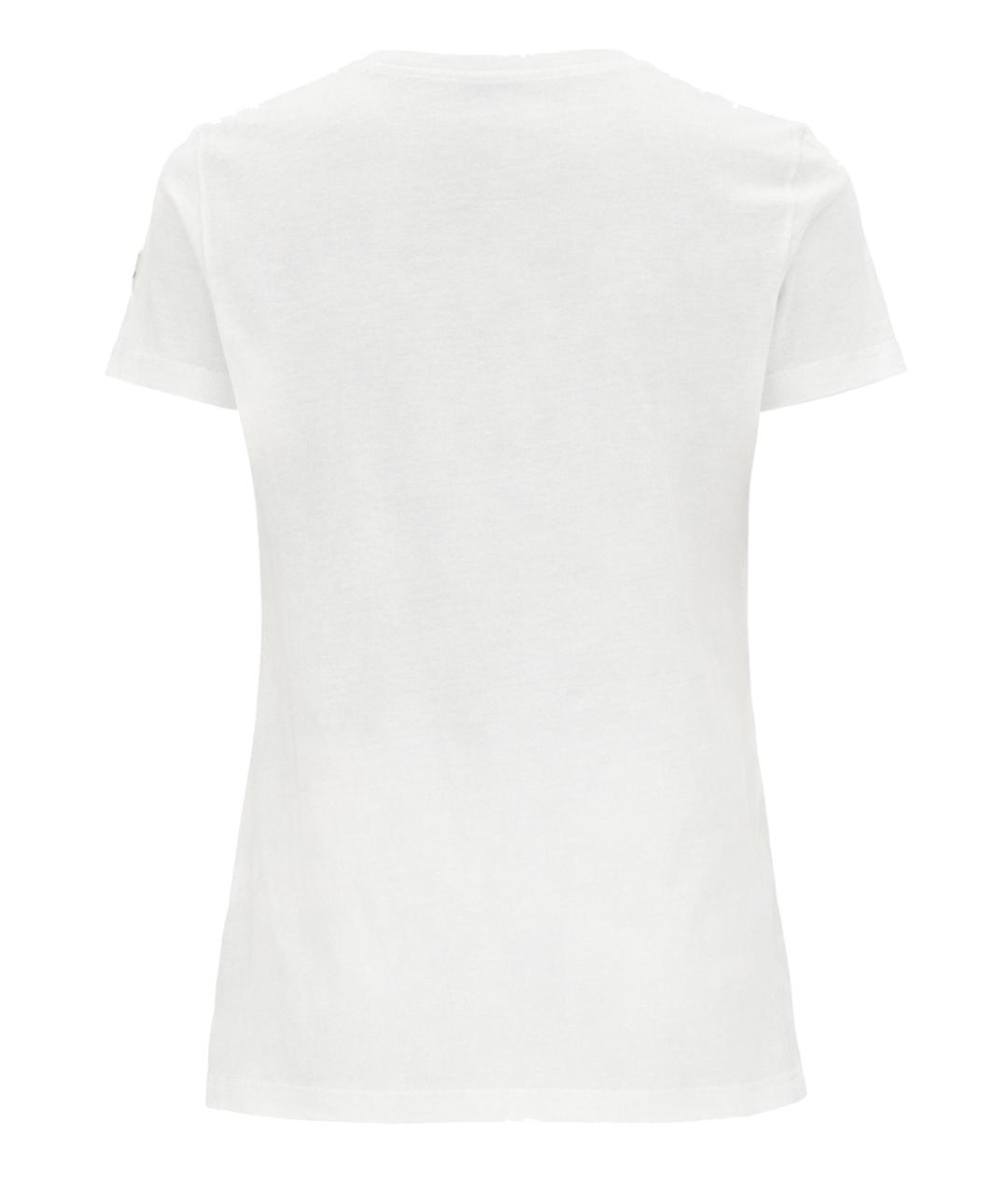 MONCLER Белая хлопковая футболка, фото 4