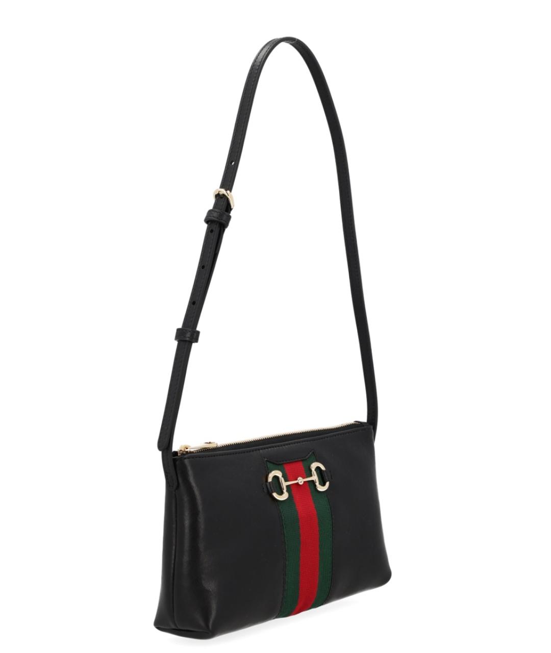 GUCCI Черная кожаная сумка через плечо, фото 2