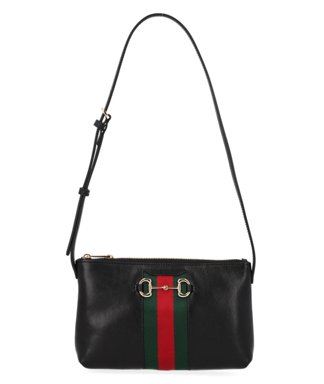 GUCCI Черная кожаная сумка через плечо, фото 1